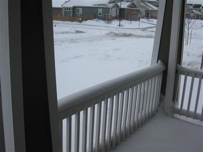 Zelfs sneeuw op de porch